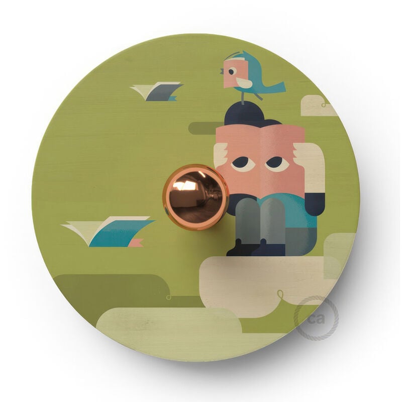 

Lámpara de pared Funny Pop con pantalla UFO ilustrada doble cara, diseño por varios artistas | Con bombilla - Hikimi - Hikimi