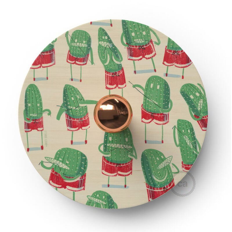 

Creative Cables - Lámpara de pared Funny Pop con pantalla UFO ilustrada doble cara, diseño por varios artistas | Con bombilla - Marco Bonatti - Marco