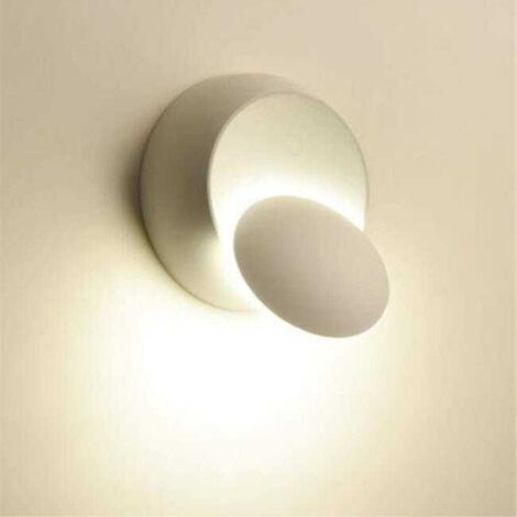 Lámpara de pared giratoria de 360 grados LEMROE, lámpara de mesilla creativa para pasillo, escalera, sala de estar, dormitorio (blanca)
