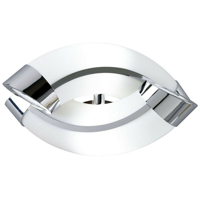 Inspired Mantra Guss Aplique E27 2 Luz E27, Cromo Pulido/Acrílico Blanco, Lámparas cfl incluidas
