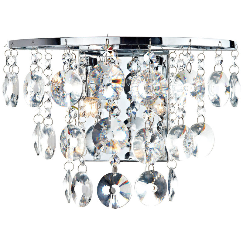 

Lámpara de pared Jester crystal y cromo pulido 2 bombillas