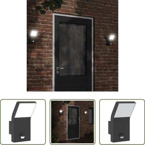 Lámpara de pared -  Lámpara de pared de exterior LED aluminio fundido negro