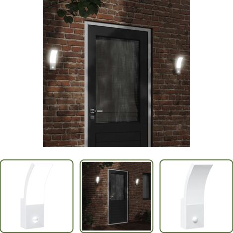 Lámpara de pared -  Lámpara de pared de exterior LED con sensor aluminio blanco