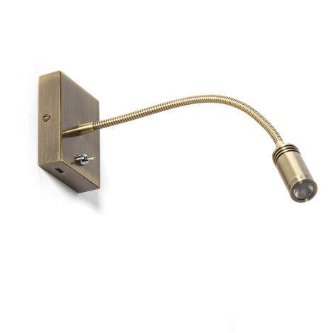 Lámpara de Pared LED 2.5W Metal con Puerto USB Apsley Dorado
