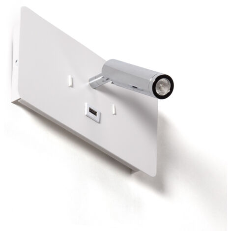 Lámpara de Pared LED 8W Metal con Puerto USB Rossey Blanco