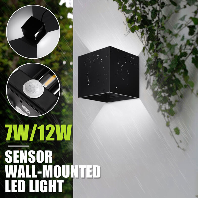 

Lámpara de pared LED COB moderna Luz de pared con sensor de movimiento Escalera interior exterior 12W Blanco cálido 12W