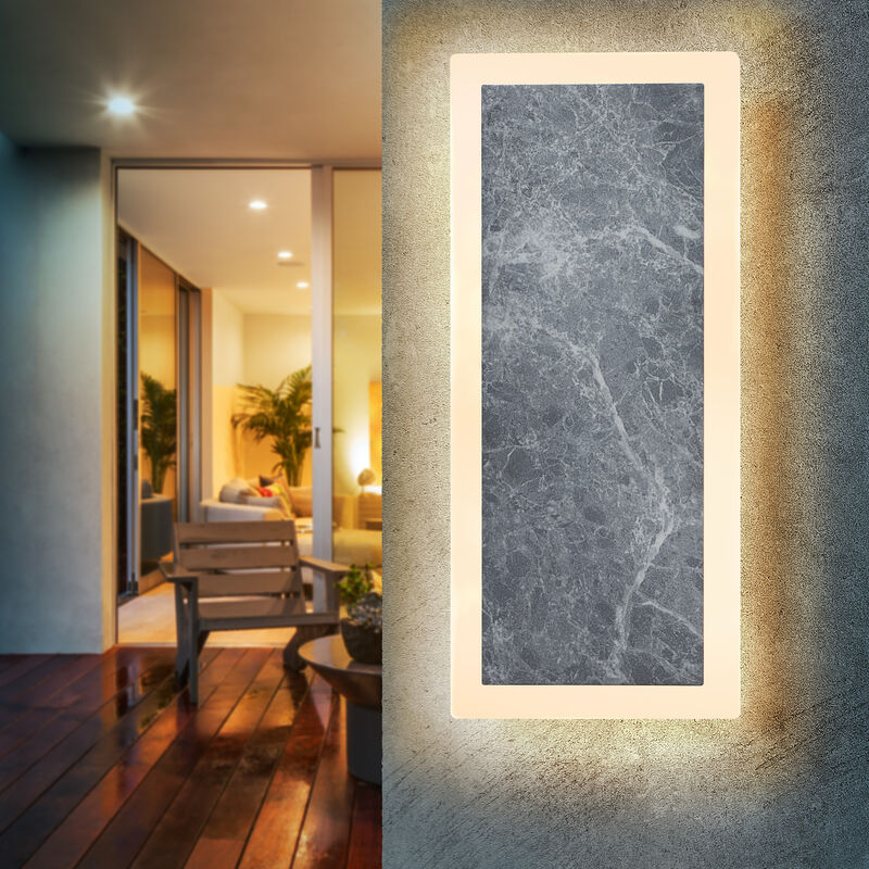 

Lámpara de pared LED con aspecto de mármol para exteriores 201204 - Esotec
