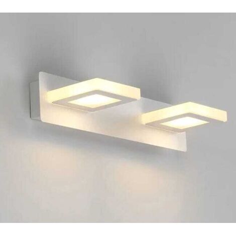 Lámpara de pared LED de 10 W para espejo de baño, lavabo, tocador, inodoro, luz LED, 3 temperaturas de color, ángulo de rotación de 360°.