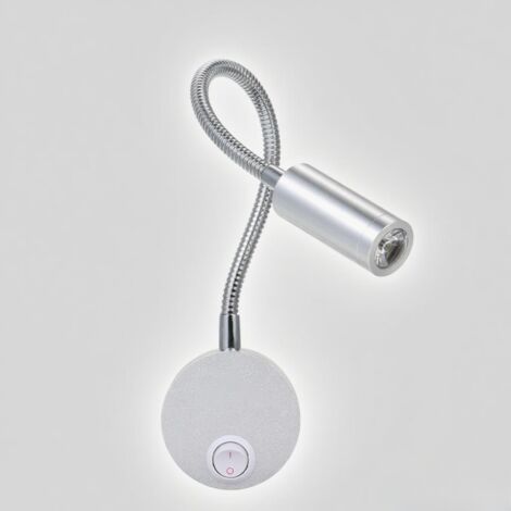 Lámpara de pared LED de 3W, lámpara de mesita de noche, tubo flexible y ajustable con interruptor, ideal para leer, el dormitorio, la cafetería, la tienda o el tocador.