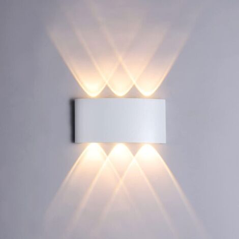Lámpara de pared LED de 6 W, blanco cálido 3000 K, resistente al agua IP65, luz decorativa para pasillo, dormitorio, sala de estar, escalera, hotel, bar.