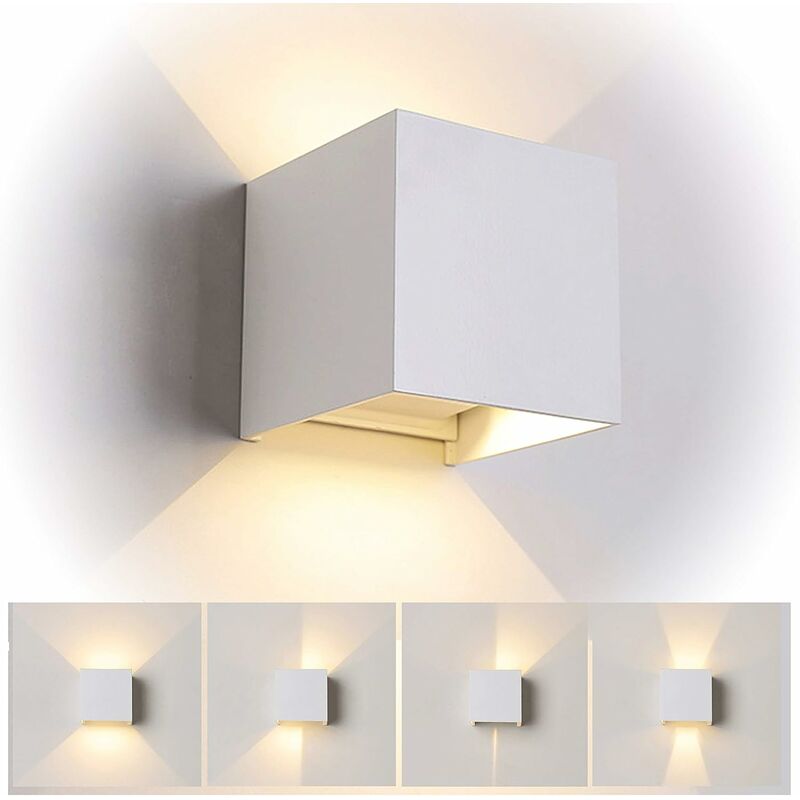 

Stoex - Lámpara de Pared Led de Aluminio Moderno Minimalista Apliques de Pared (Blanco)Forma Cubo Cuadrado Creativo Diseno 12W para Cocina