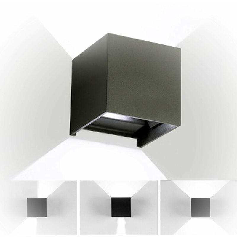 

Lámpara de Pared Led de Aluminio Moderno Minimalista Apliques de Pared (Negro)Forma Cubo Cuadrado Creativo Diseno 12W para Cocina Restaurante Pasillo
