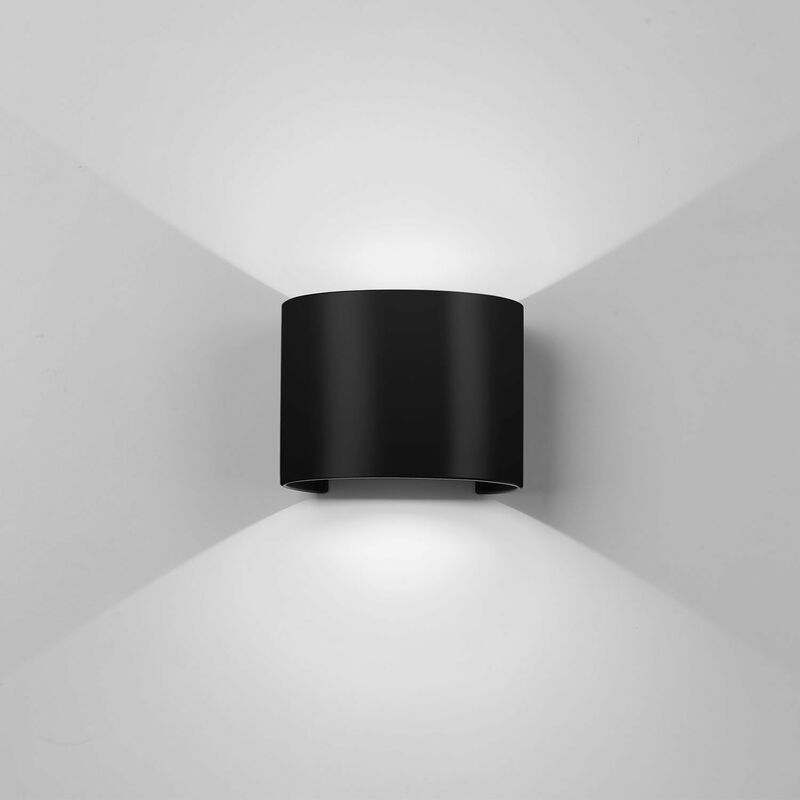 

Lámpara de Pared Led de Aluminio Moderno Minimalista Apliques de Pared (Negro)Forma Semicírculo Creativo Diseno 12W para Cocina Restaurante Pasillo