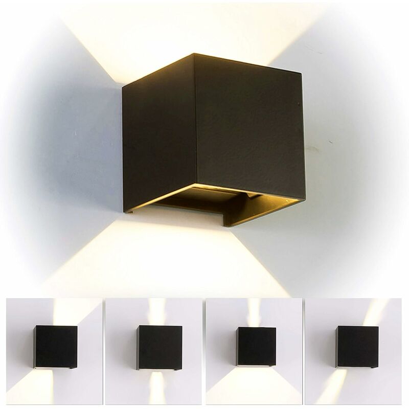 

Stoex - Lámpara de Pared Led de Aluminio Moderno Minimalista Apliques de Pared (Negro)Forma Cubo Cuadrado Creativo Diseno 12W para Cocina Restaurante