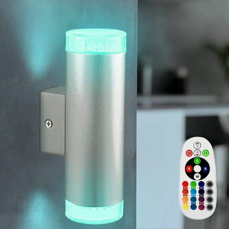 

Lámpara de pared LED Lámpara de cocina con control remoto Focos Up Down en un juego que incluye bombillas LED RGB