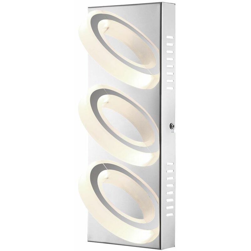 

Lámpara de pared LED para sala de trabajo, cromo, lámpara de oficina, anillo, foco Globo 67062-3