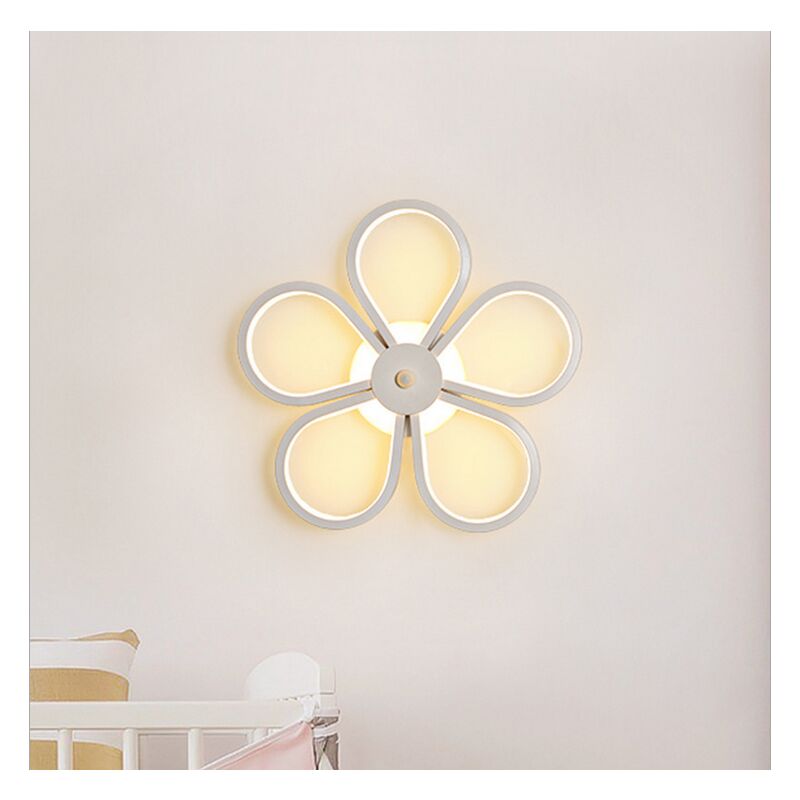 

Stoex - Lámpara de Pared Led Interiores, Apliques de Pared Moderno, Luz de Pared de Flores Creativa, Blanco para Dormitorio, Salón, Pasillo, Café,