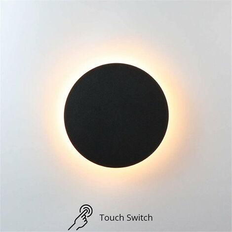 Lámpara de pared LED, interruptor táctil, iluminación interior para dormitorio, sala de estar, luz redonda para escalera