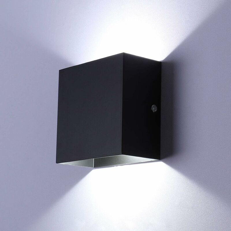 

Apliques de Pared Led Moderna 6W Cubo Blanco Frío Lámpara de Pared Creativa Lámpara Simple para Corredor Loft Negro