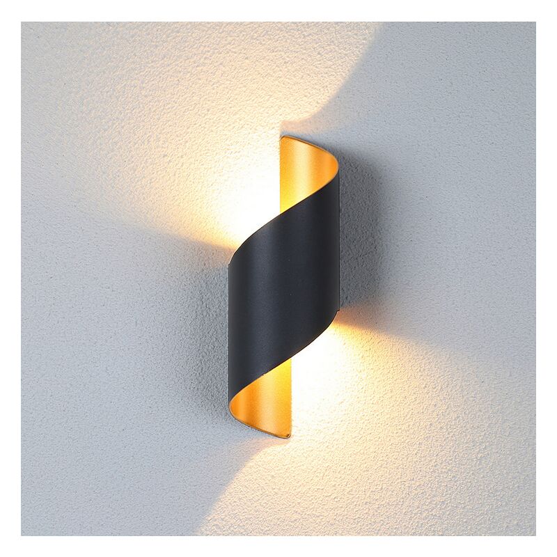 

Lámpara de Pared Led Moderna Blanco Cálido, Luz de Pared En Espiral Única Apliques de Pared Interior Negro para Sala de Estar, Pasillo, Dormitorio,