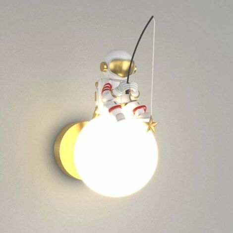 Lámpara de pared LED moderna y duradera con diseño de astronauta, 5 W, ideal para pasillos interiores, habitación infantil, dormitorio, color C