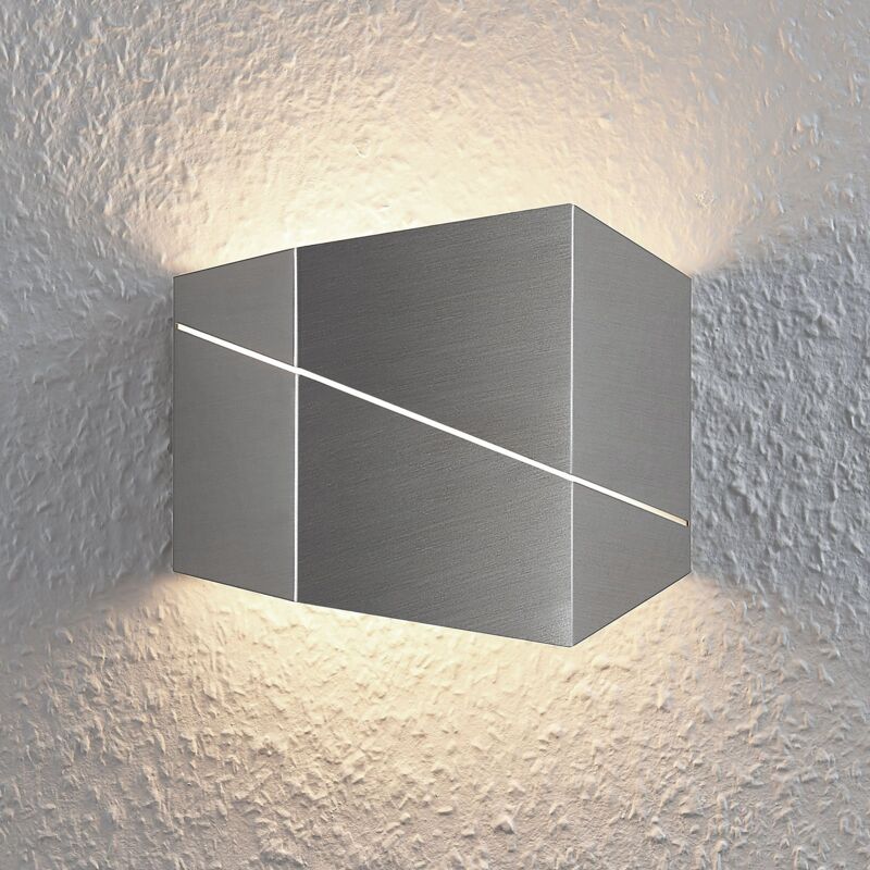 

Lámpara de pared LED Nikolae, 18 cm, níquel mate