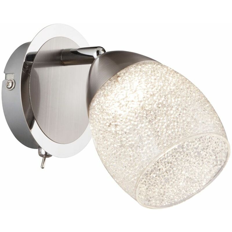 

Globo - Aplique de pared LED foco de pared foco giratorio vidrio cristal diseño H 14 cm salón