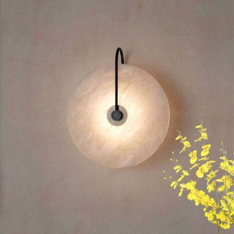 Lámpara de pared LED redonda de diseño moderno, de metal y mármol, para exteriores e interiores, luz nocturna decorativa, iluminación para sala de estar, pasillo, escalera y jardín.