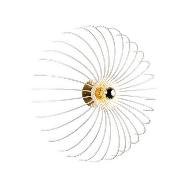 

Lampara de Pared Lion - Lampara de pared - para la sala de estar, dormitorio - Blanco en Metal, 56 x 56 x 16 cm, 1 x E27, Max 100W