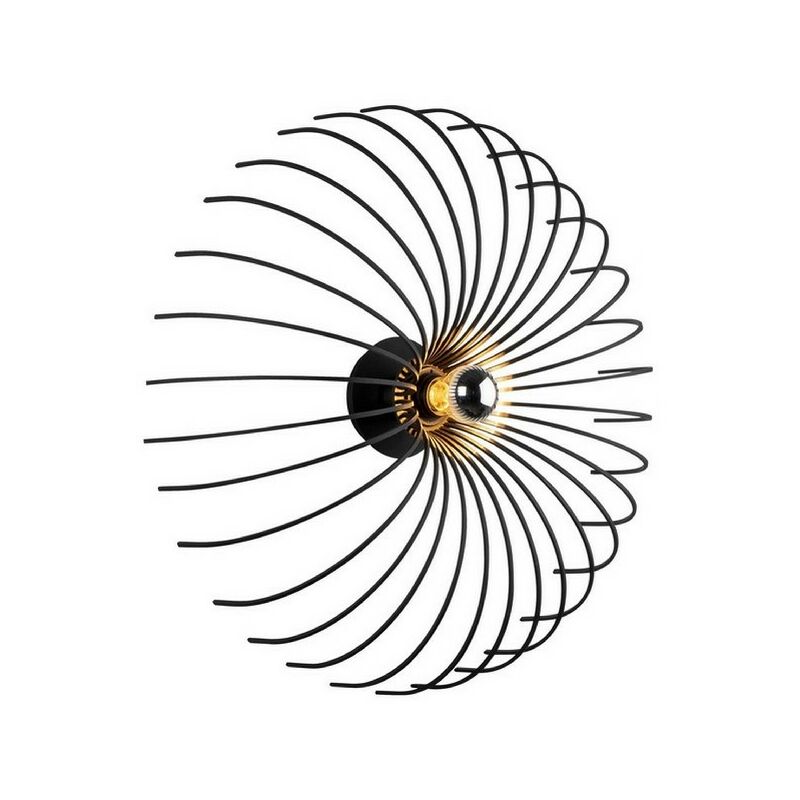 

Lampara de Pared Lion - Lampara de pared - para la sala de estar, dormitorio - Negro en Metal, 56 x 56 x 16 cm, 1 x E27, Max 100W