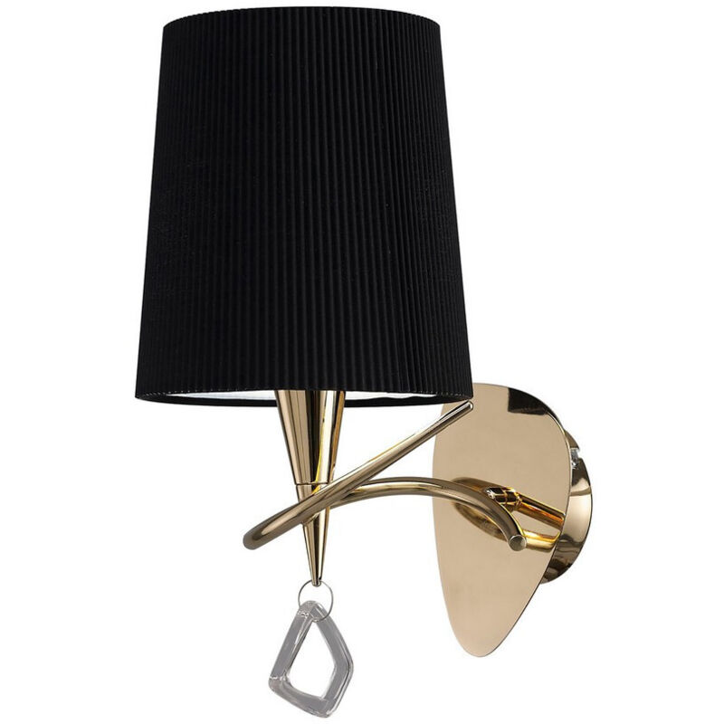 Inspired Mara Lámpara de pared conmutada E14, pantalla negra dorada francesa