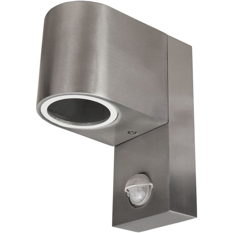 

Lámpara de pared `` Oval-E '' aspecto acero inoxidable, IP44, 1x GU10, detector de movimiento - Mcshine