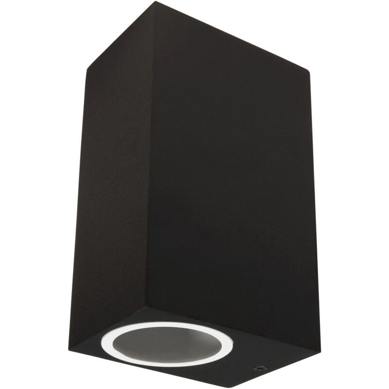 

Lámpara de pared `` Square-A '' negro, IP44, 2x GU10, carcasa de aluminio - Mcshine