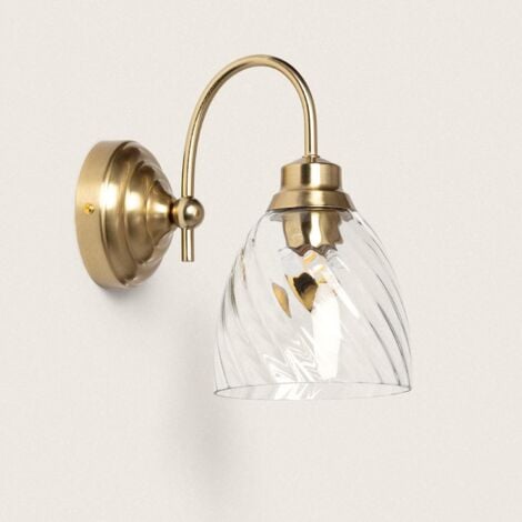 EFECTOLED Lámpara de Pared Metal y Cristal Kutja Plateado