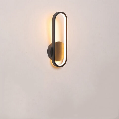 Lámpara de Pared Moderna Apliques de Pared Creativa Luz de Pared Led Blanca Cálida para Interiores, Negro para Pasillo, Escaleras, Hotel, Sala de Estar