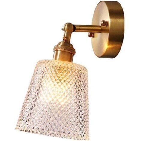 Lámpara de pared moderna con bola de cristal de cobre, aplique de pared de latón para restaurante, sala de estar, baño, espejo, lámparas de mesilla de noche para lectura, decoración de sala de estar, 