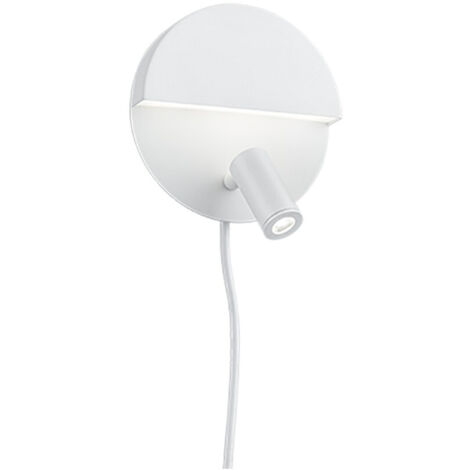 Lámpara de pared moderna de doble emisión blanca Mario con foco ajustable Trio Lighting