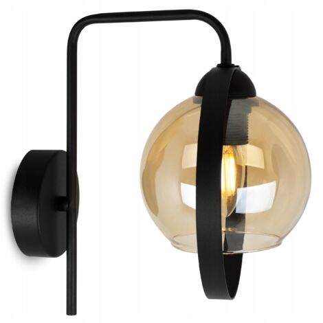 LÁMPARA DE PARED MODERNA DE VIDRIO CON ANILLO DE MIEL