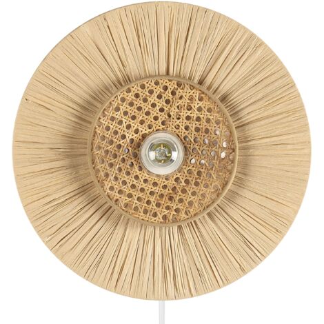 Lámpara de pared natural 40 cm papel pantalla texturizada japandi Yaapi