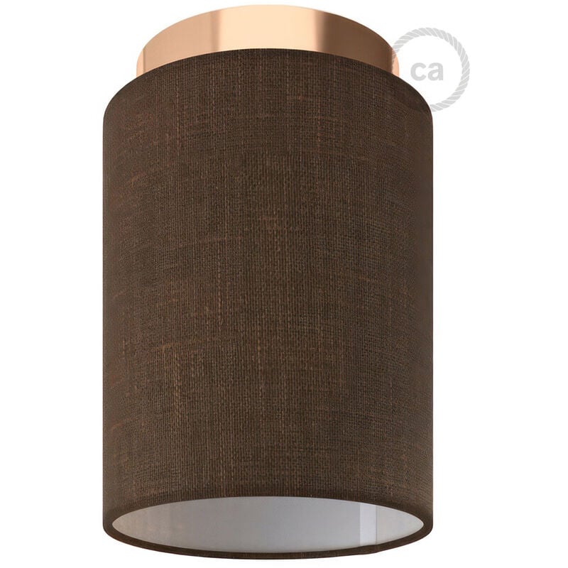 

Creative Cables - Lámpara de pared o techo Metal con pantalla cilíndrica Ø 15cm h18cm | Con bombilla - Cobre - Marrón Camelot - Cobre - Marrón Camelot