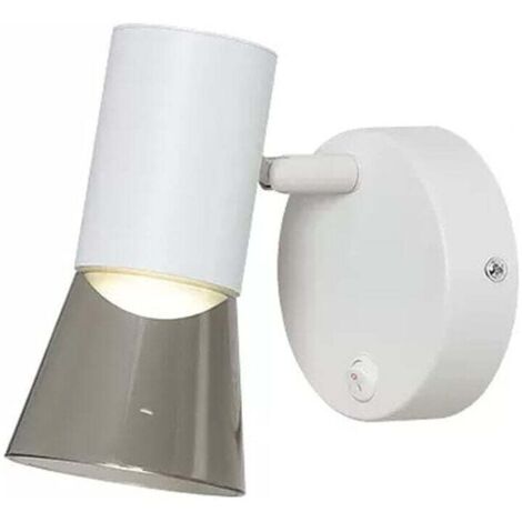 Lámpara de pared para interiores, moderna lámpara de lectura para interiores, iluminación LED GU10 ajustable a 350° (blanca)