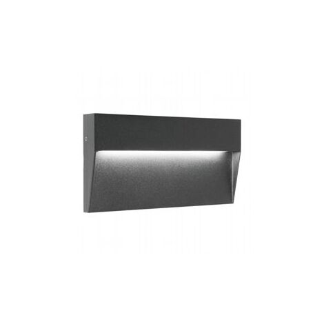 Lámpara de pared redonda de aluminio fundido con difusor satinado - 6W, 723 lúmenes, luz cálida grafito