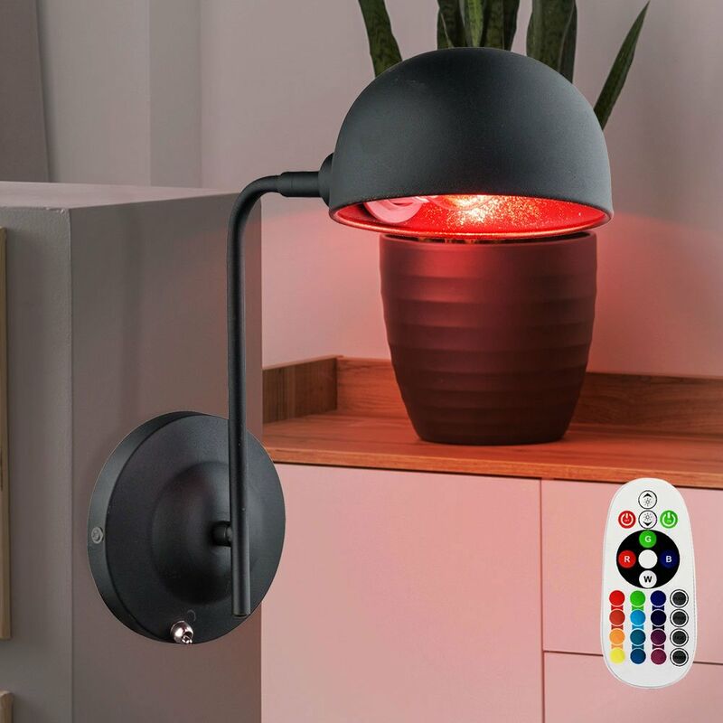 

Lámpara de pared, regulable, lámpara de trabajo, MANDO A DISTANCIA móvil en un set que incluye bombillas LED RGB