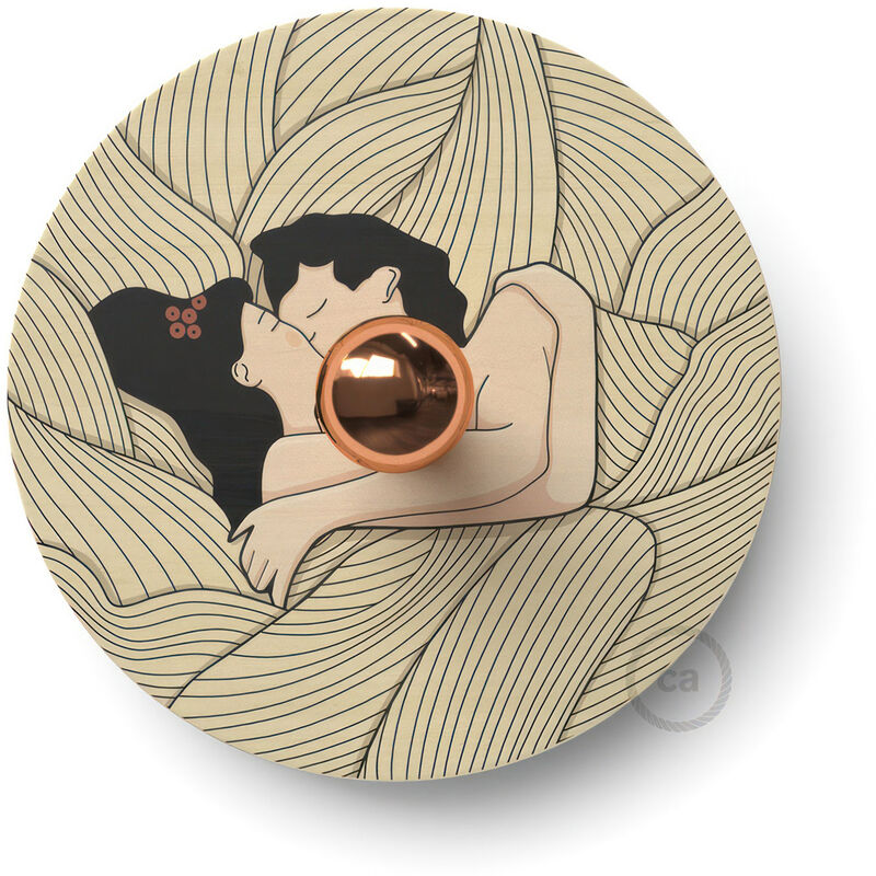 

Creative Cables - Lámpara de pared Romantic con pantalla UFO ilustrada doble cara, diseño por varios artistas | Sin bombilla - Carolina Zuniga