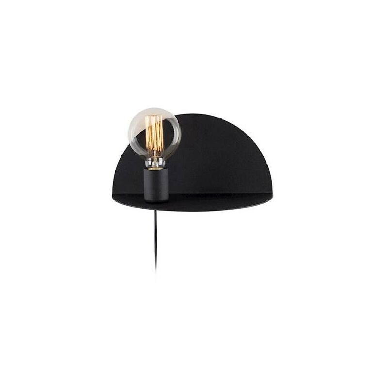 

Lampara de Pared Shelfie - Lampara de pared - con estante, portaobjetos - para la sala de estar, habitacion - Negro en Metal, 30 x 15 x 15 cm, 1 x