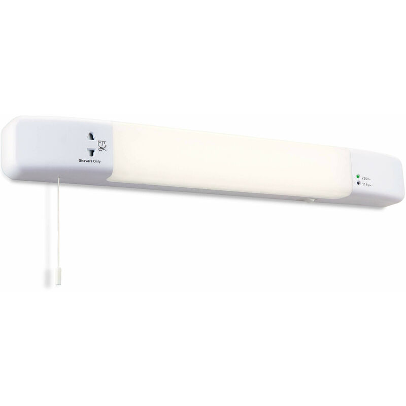 

Lámpara de pared Slimline con enchufe para afeitadora, blanca