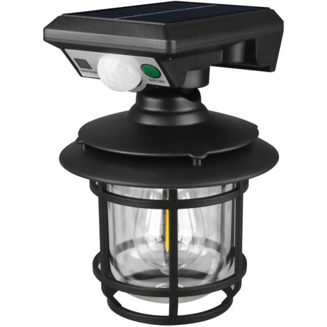 Lámpara de pared solar exterior impermeable IP65, lámpara de pie con sensor de movimiento, iluminación para jardín.