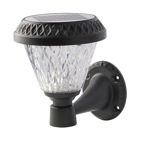Lámpara de pared solar LED cónica V-TAC de 0,8 W con mando a distancia, negra, 3 en 1, IP44