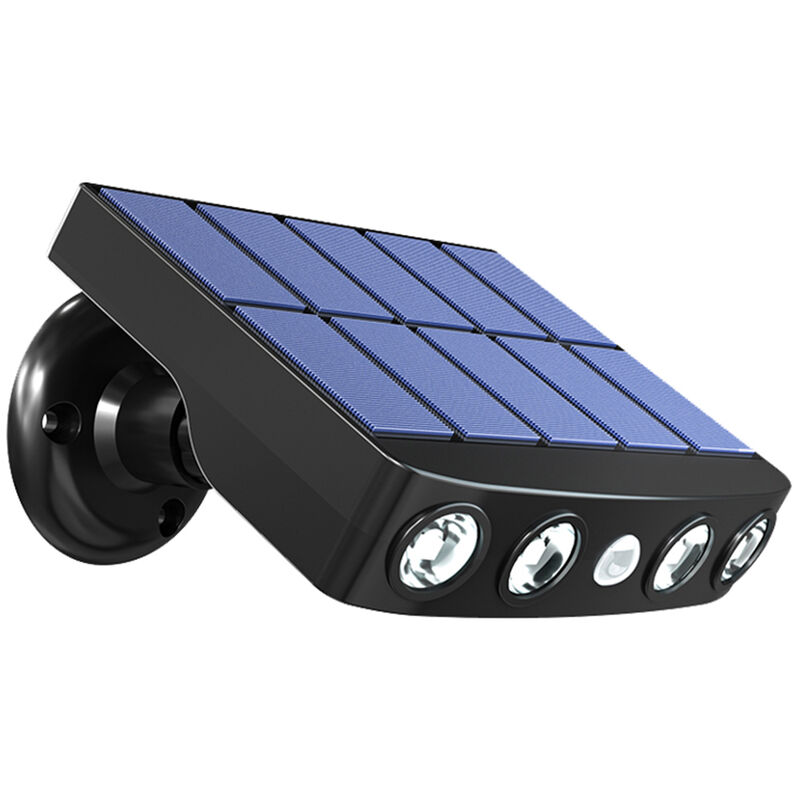 

Lampara de pared solar, luz iluminada llevada impermeable ultra fina al aire libre,Negro, luz blanca