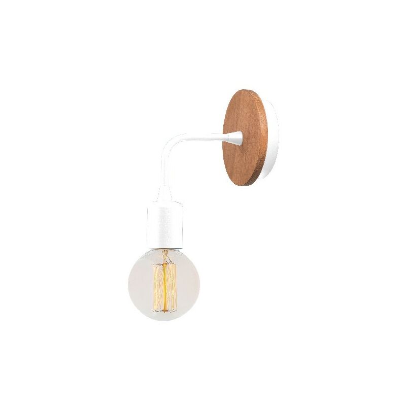 

Lampara de Pared Star - Applique - Blanco en Metal, Madera, 12 x 10 x 13 cm, 1 x E27, Max 100W